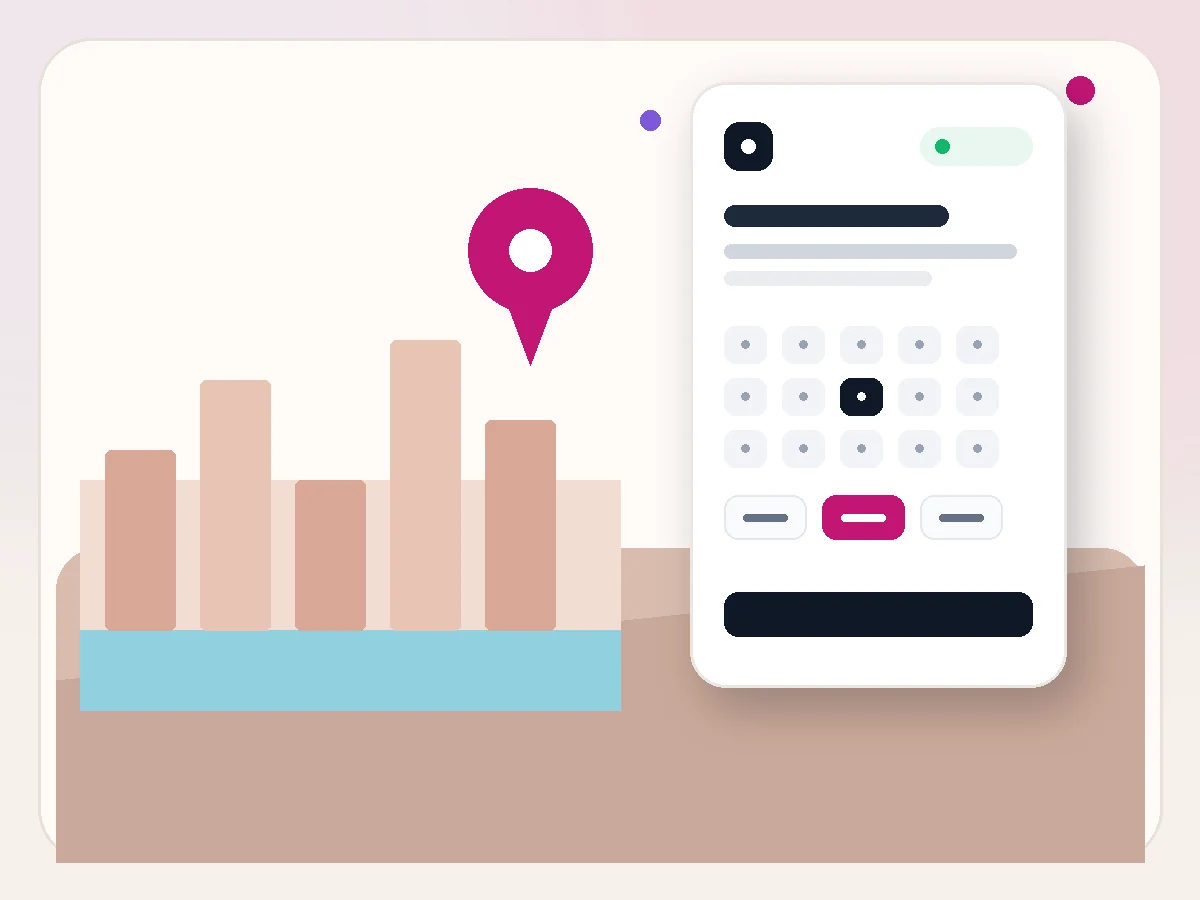 Online booking for professionals in Barcelona illustration with the Bookero online booking interface