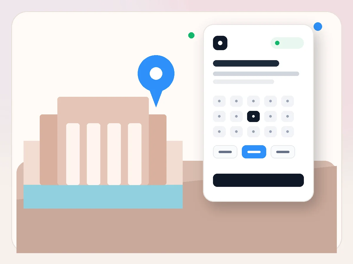 Online booking for professionals in Madrid illustration with the Bookero online booking interface