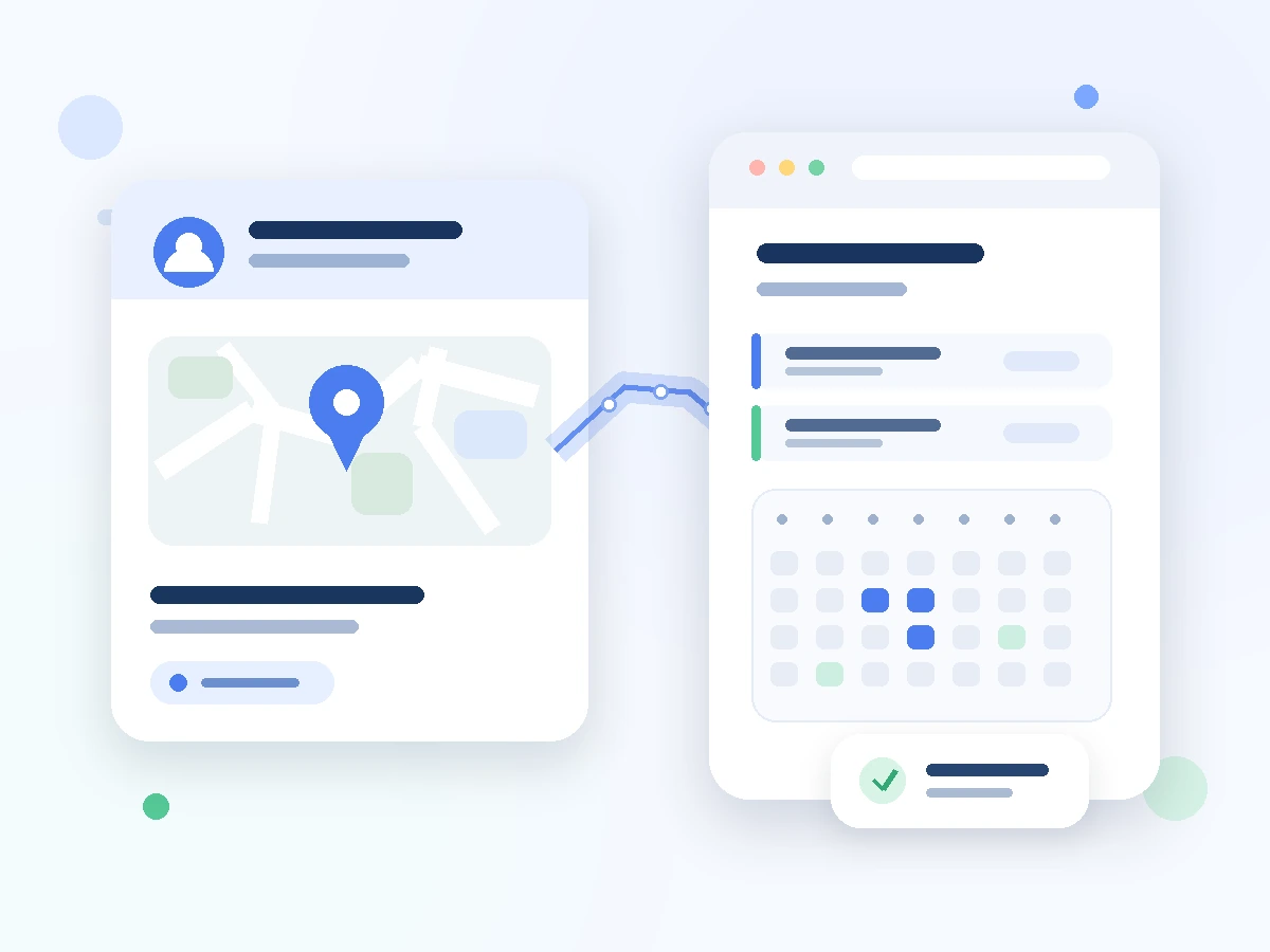 Ilustración de Reservas desde tu Perfil de Empresa en Google con la interfaz de reservas online de Bookero